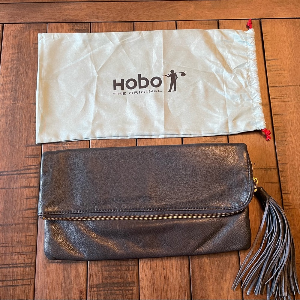 Leather Hobo fold over clutch
